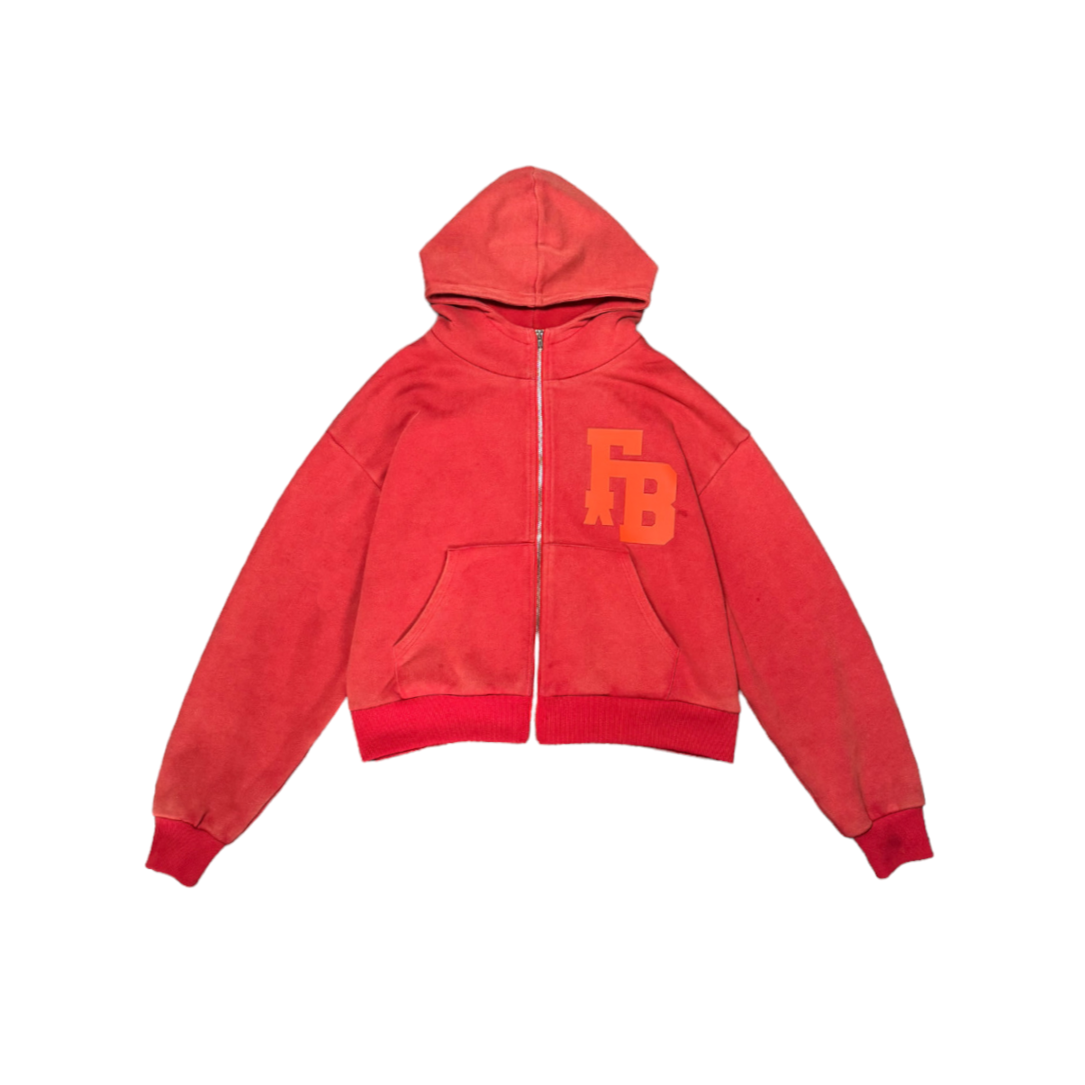 Zip Up Staple Hoodie Pale Red