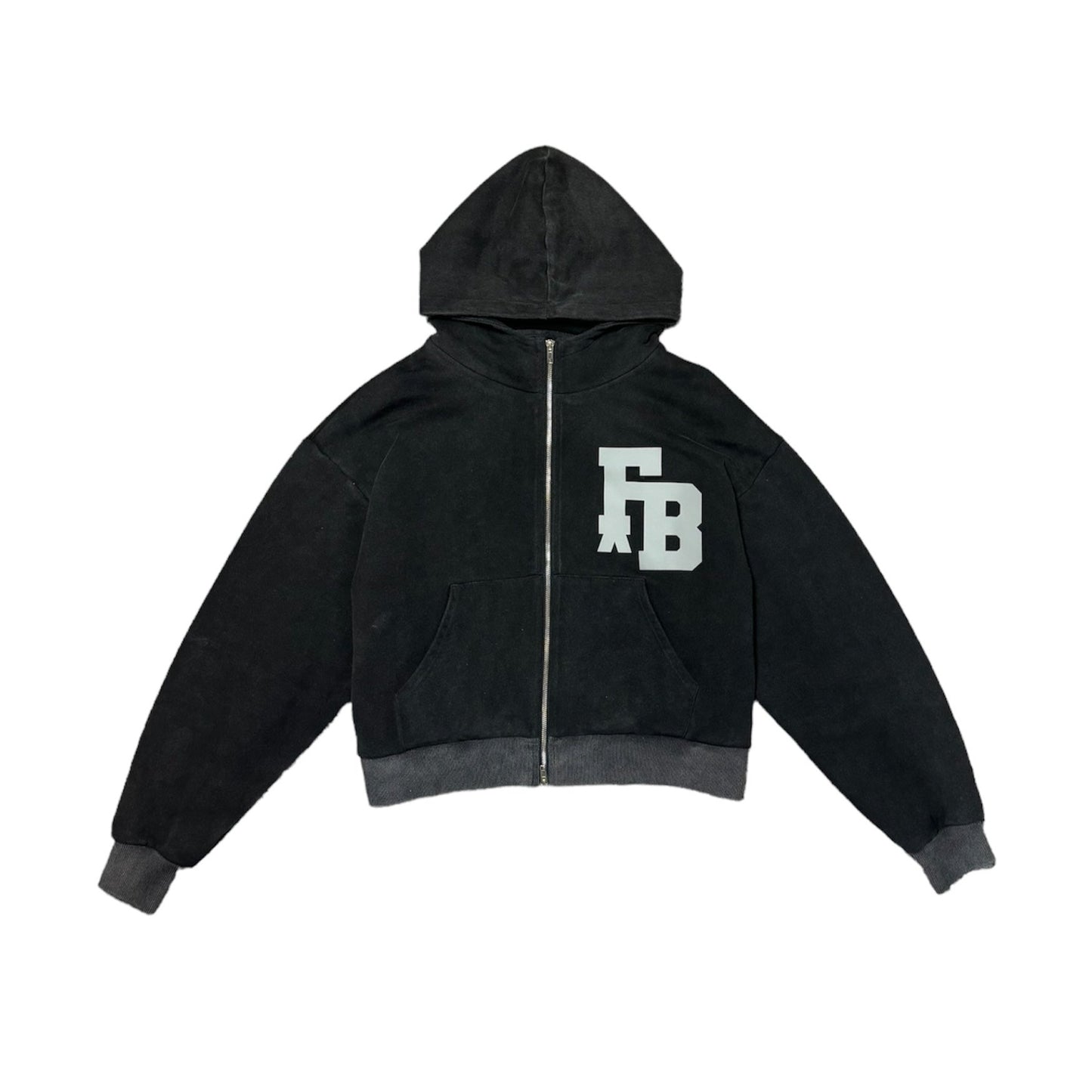 Zip Up Staple Hoodie Washed Black