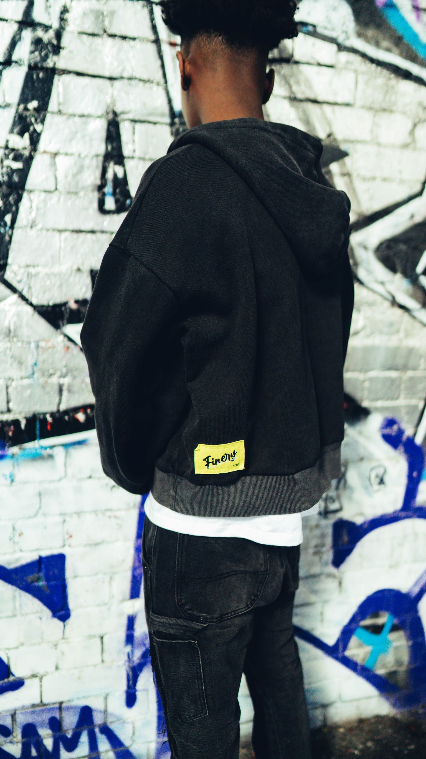 Zip Up Staple Hoodie Washed Black