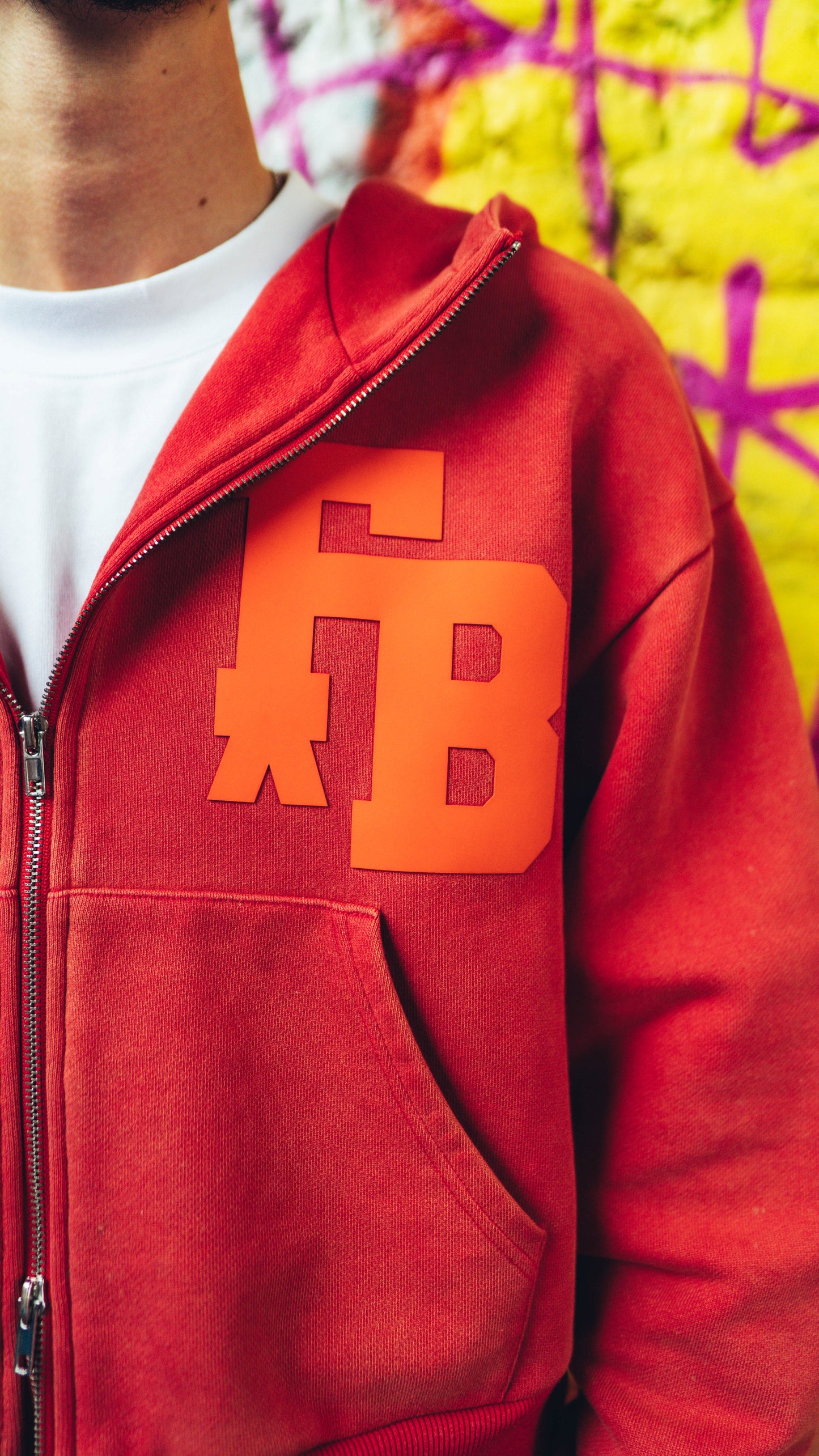 Zip Up Staple Hoodie Pale Red
