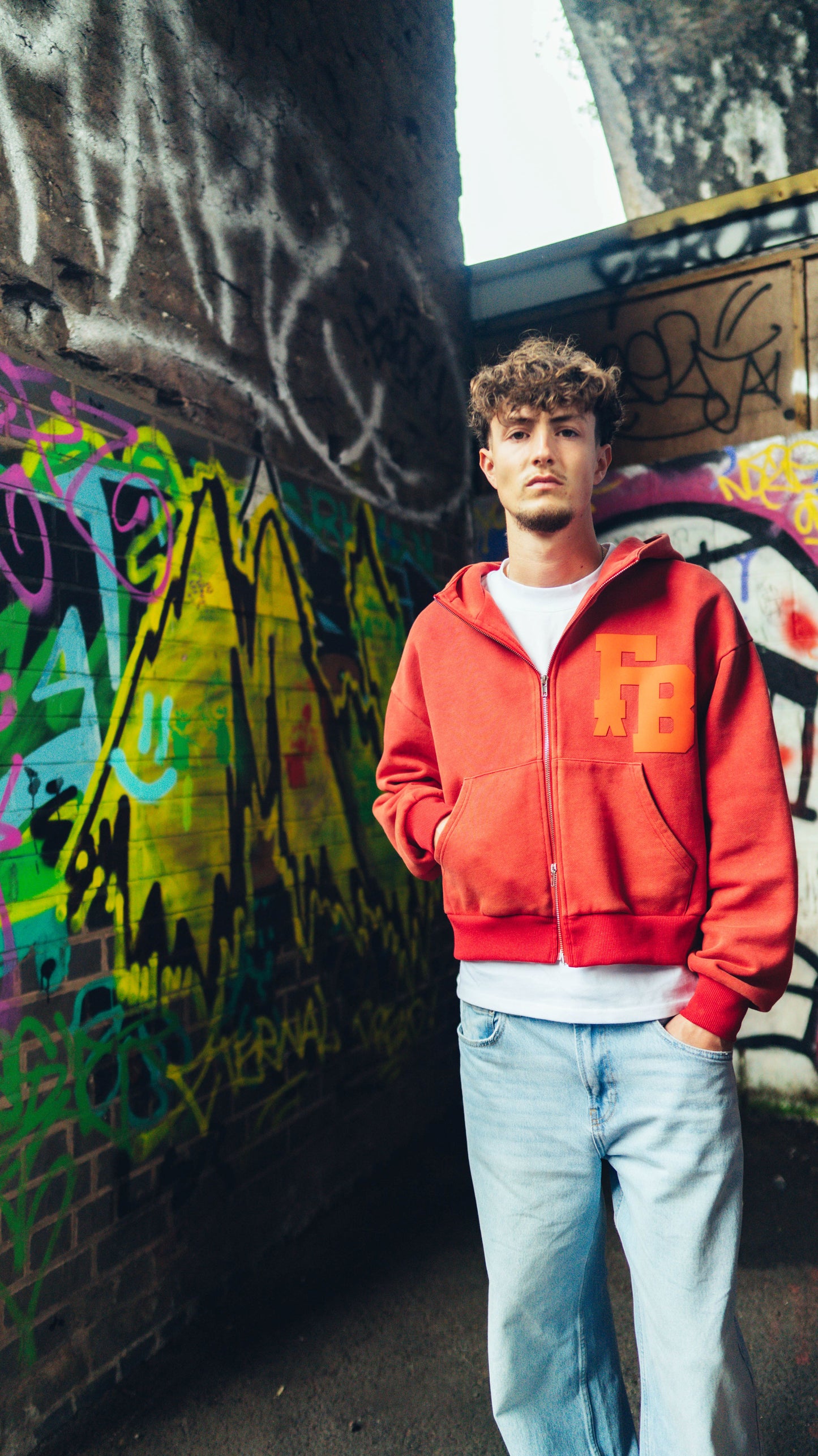 Zip Up Staple Hoodie Pale Red