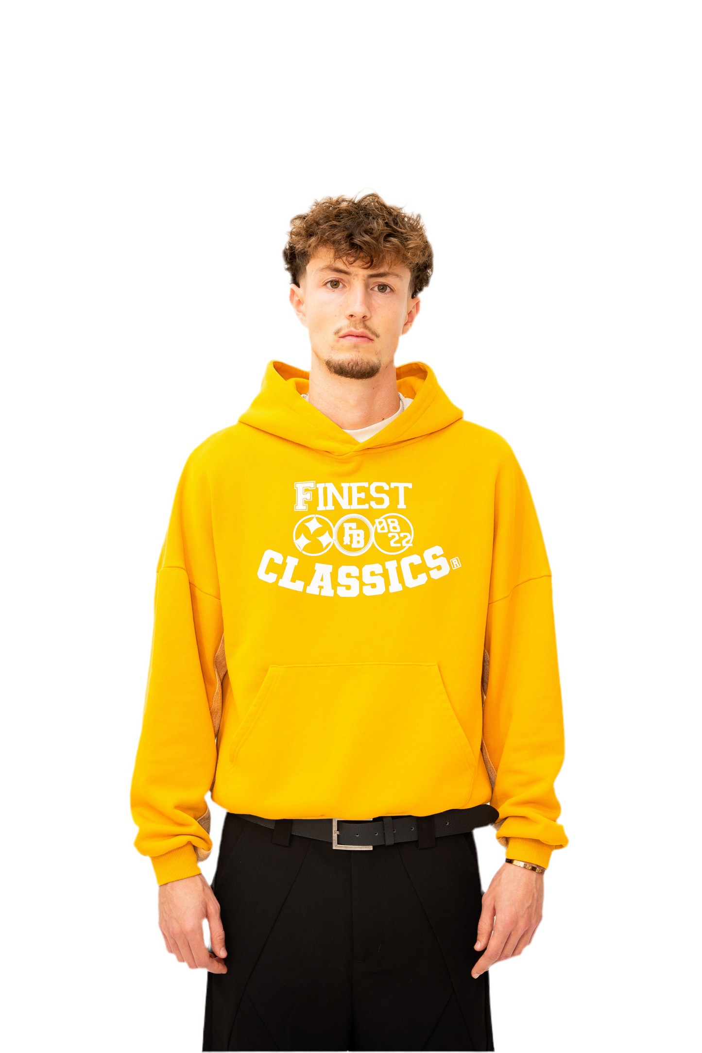 Finest classics hoodie college Mustard